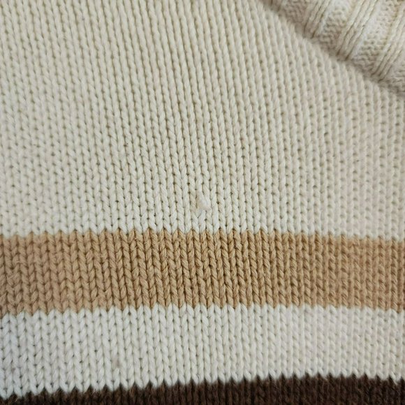 St John's Bay Striped Sweater Size Large Brown Cream - Picture 6 of 14